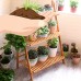 3-Tier Plant Stand Outdoor Bamboo Flower Pot Shelf Stand Folding Display Rack Garden Yard   